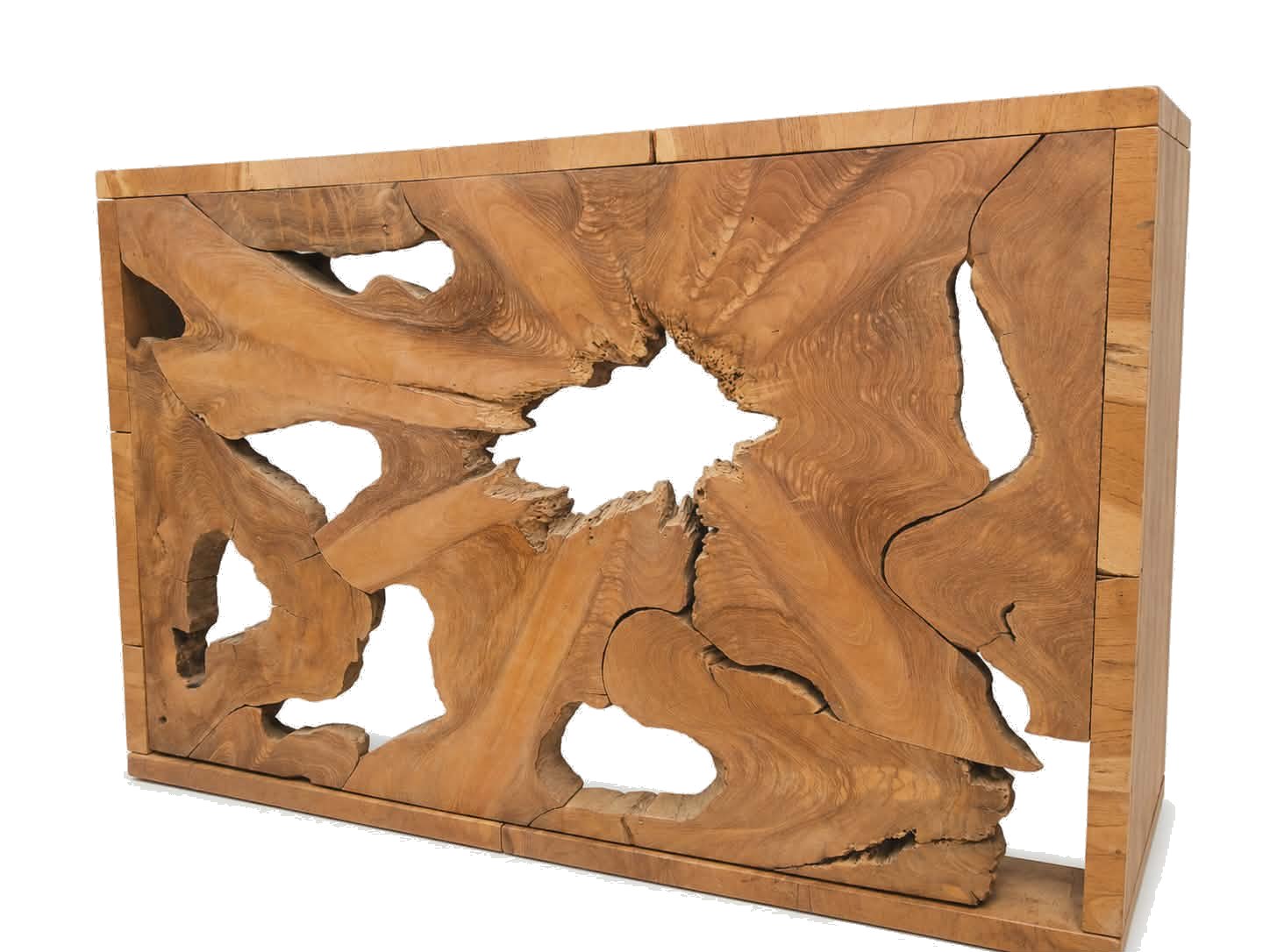 Console racine de teck