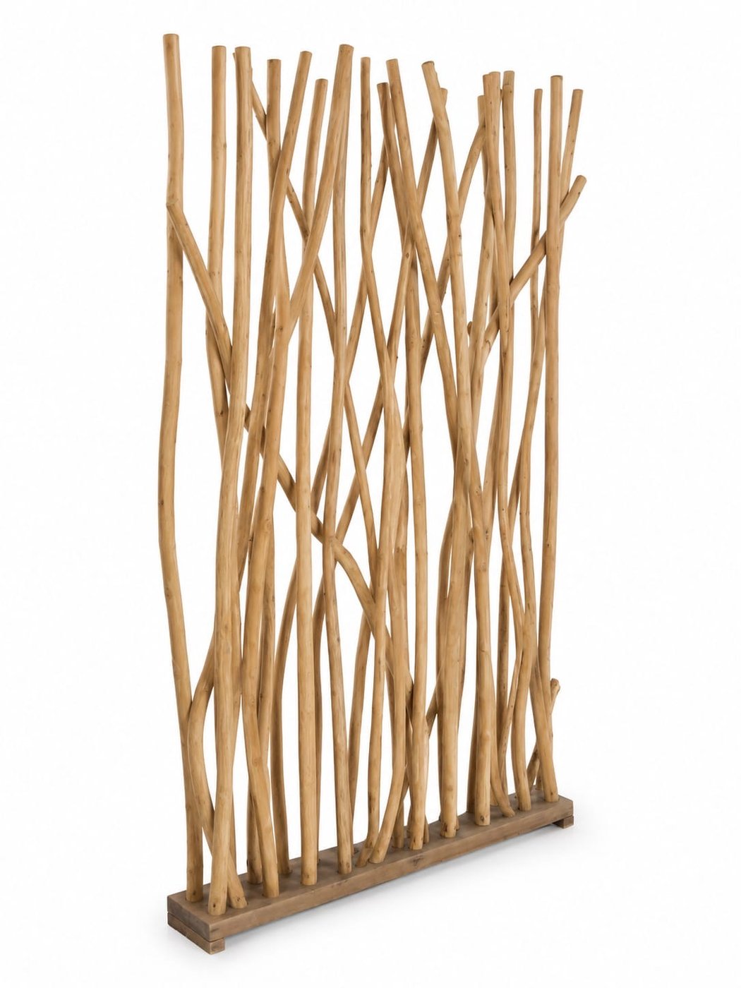 Paravent en branches de galam sur socle en bois