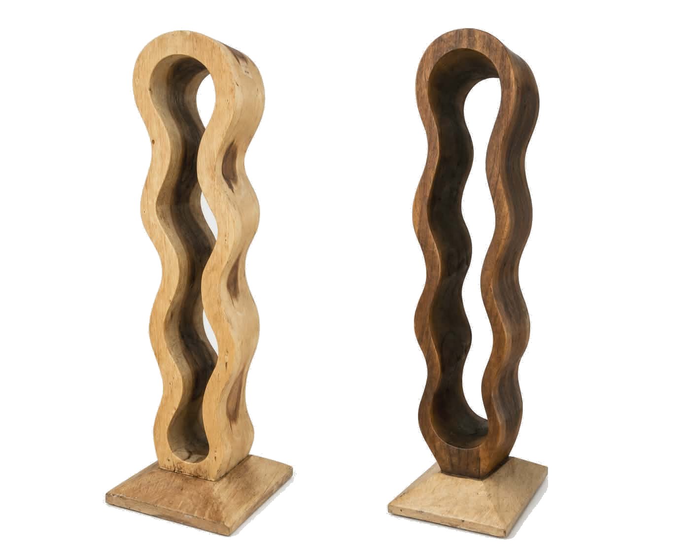 Porte-bouteille teck forme silhouette